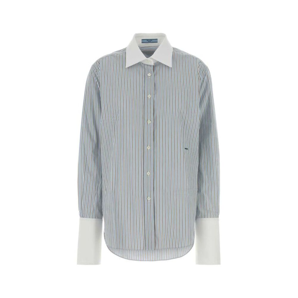 Prada Women Embroidered Poplin Shirt